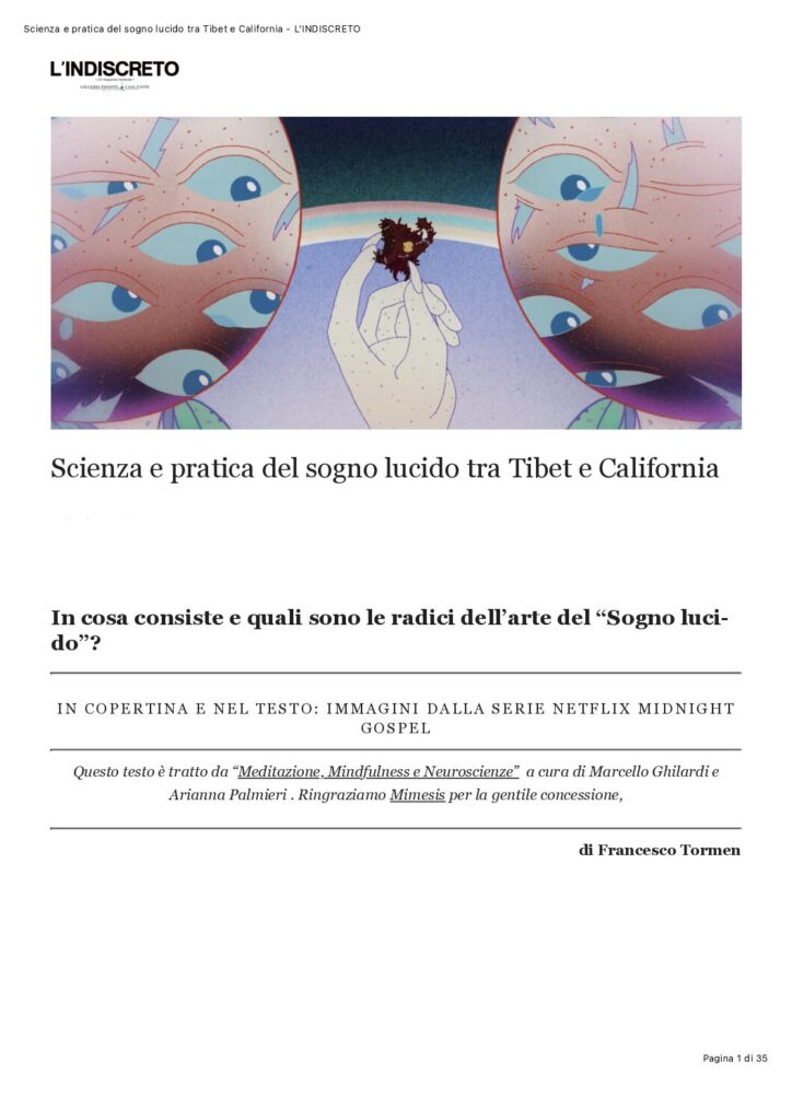 Anteprima del documento: Scienza e pratica del sogno lucido tra Tibet e California – L’INDISCRETO